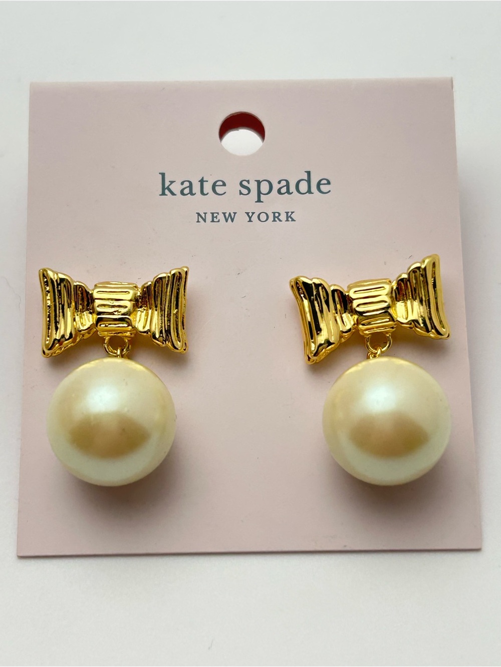 Kate Spade All Wrapped Up Pearl Bow Earrings NWT